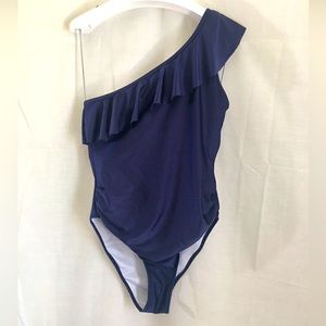 Cupshe one shoulder navy blue swimsuit